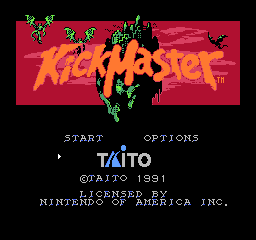 Kick Master (USA) Title Screen